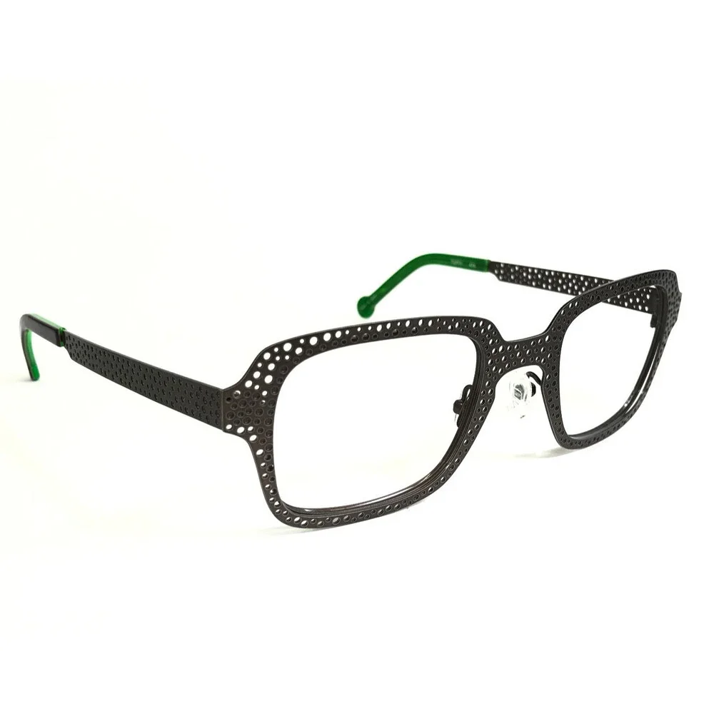 I.a. Eyeworks Eyeglasses Frames TUFFY 474 Perforated Purplish Gray 48-23-133